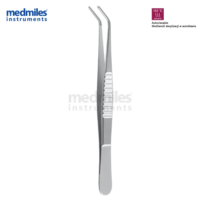 Pęseta chirurgiczna De Bakey wygięta szer. 2mm dł. 16cm